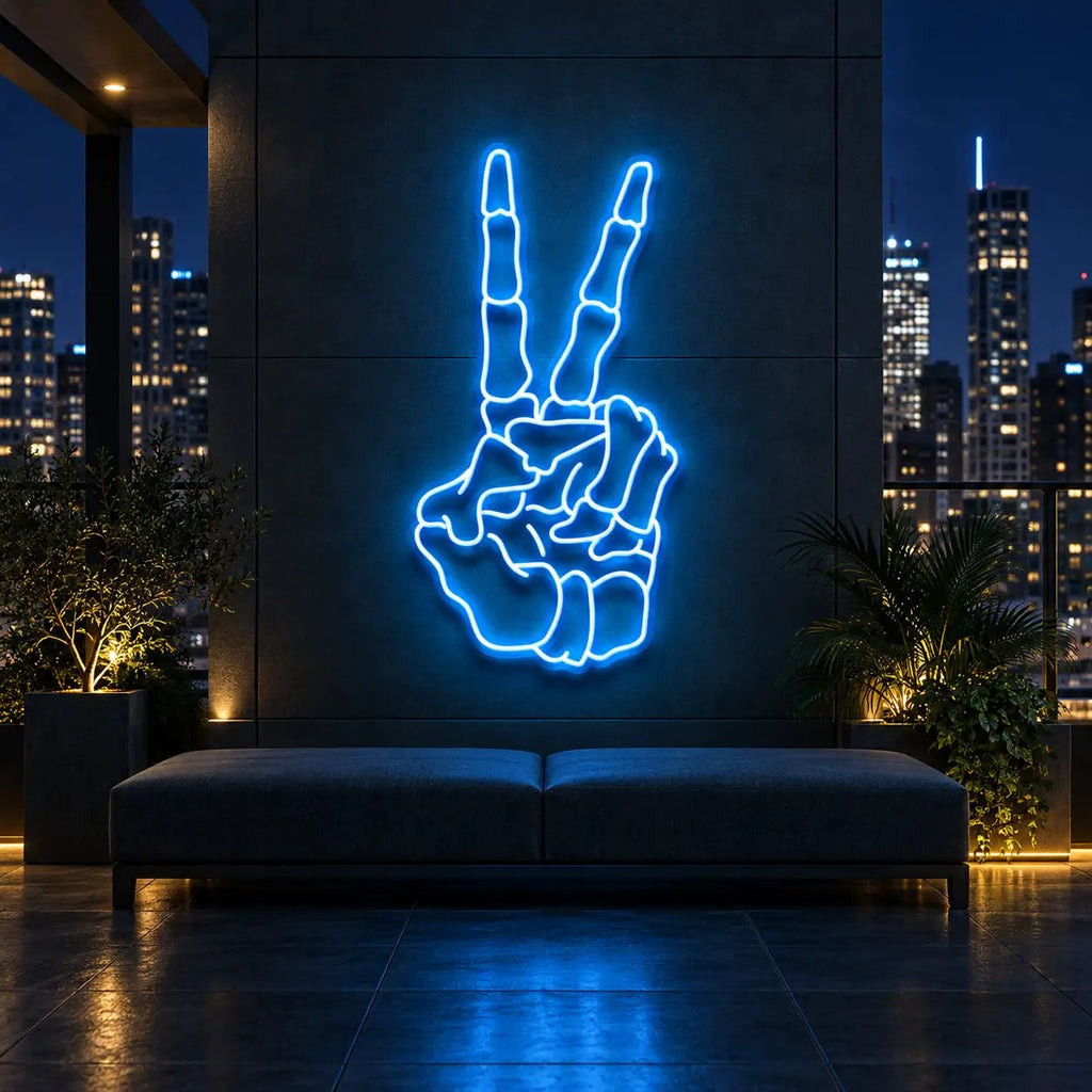 Skeleton Peace Sign