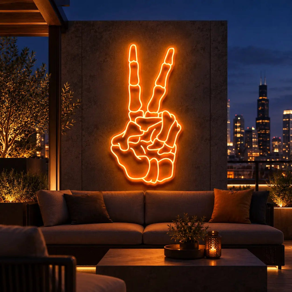 Skeleton Peace Sign