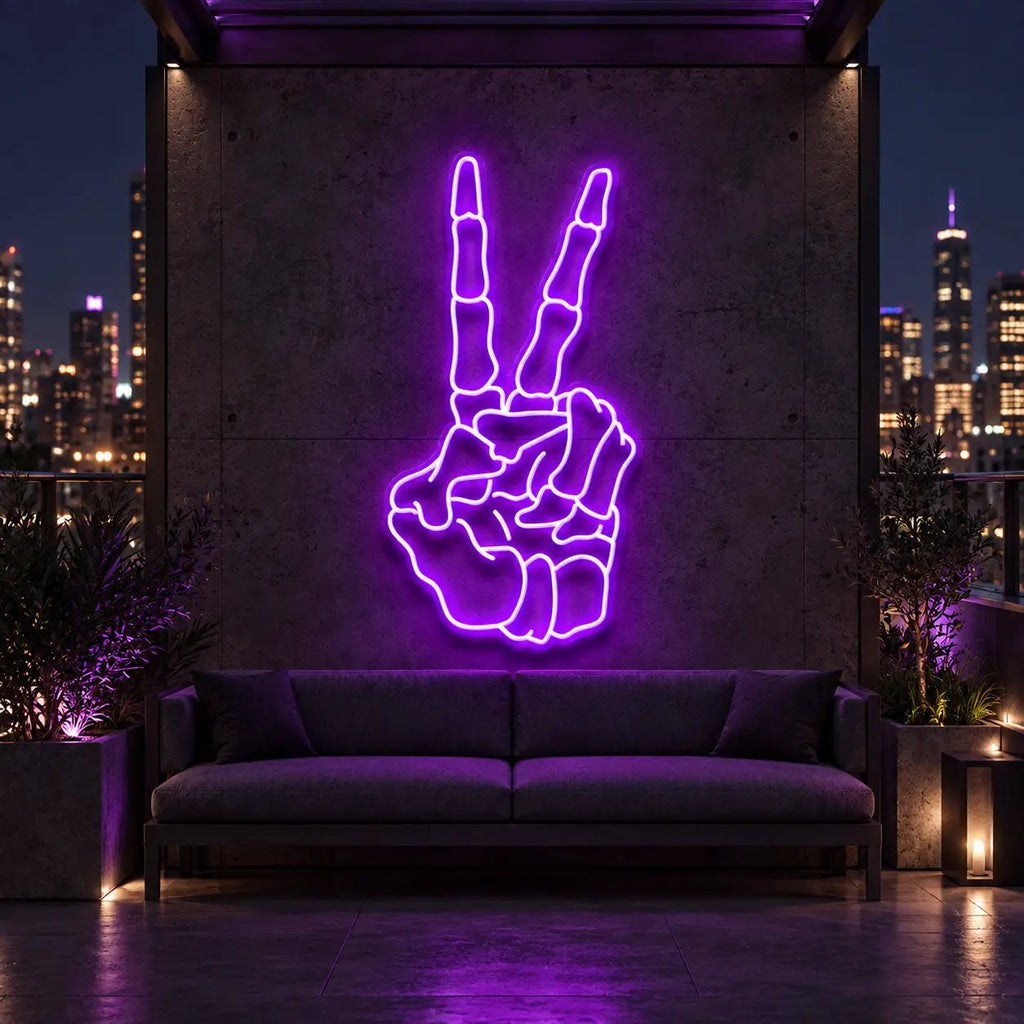 Skeleton Peace Sign