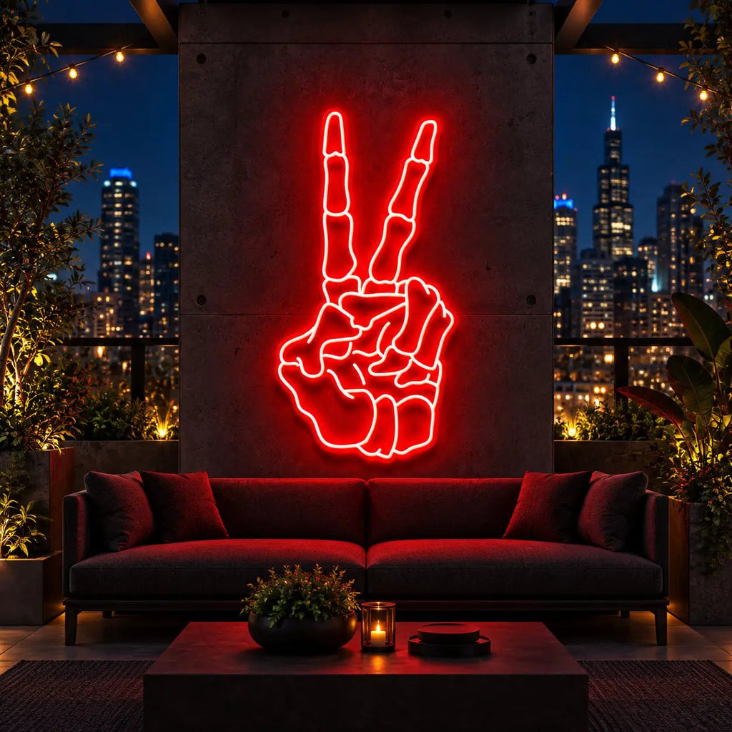 Skeleton Peace Sign