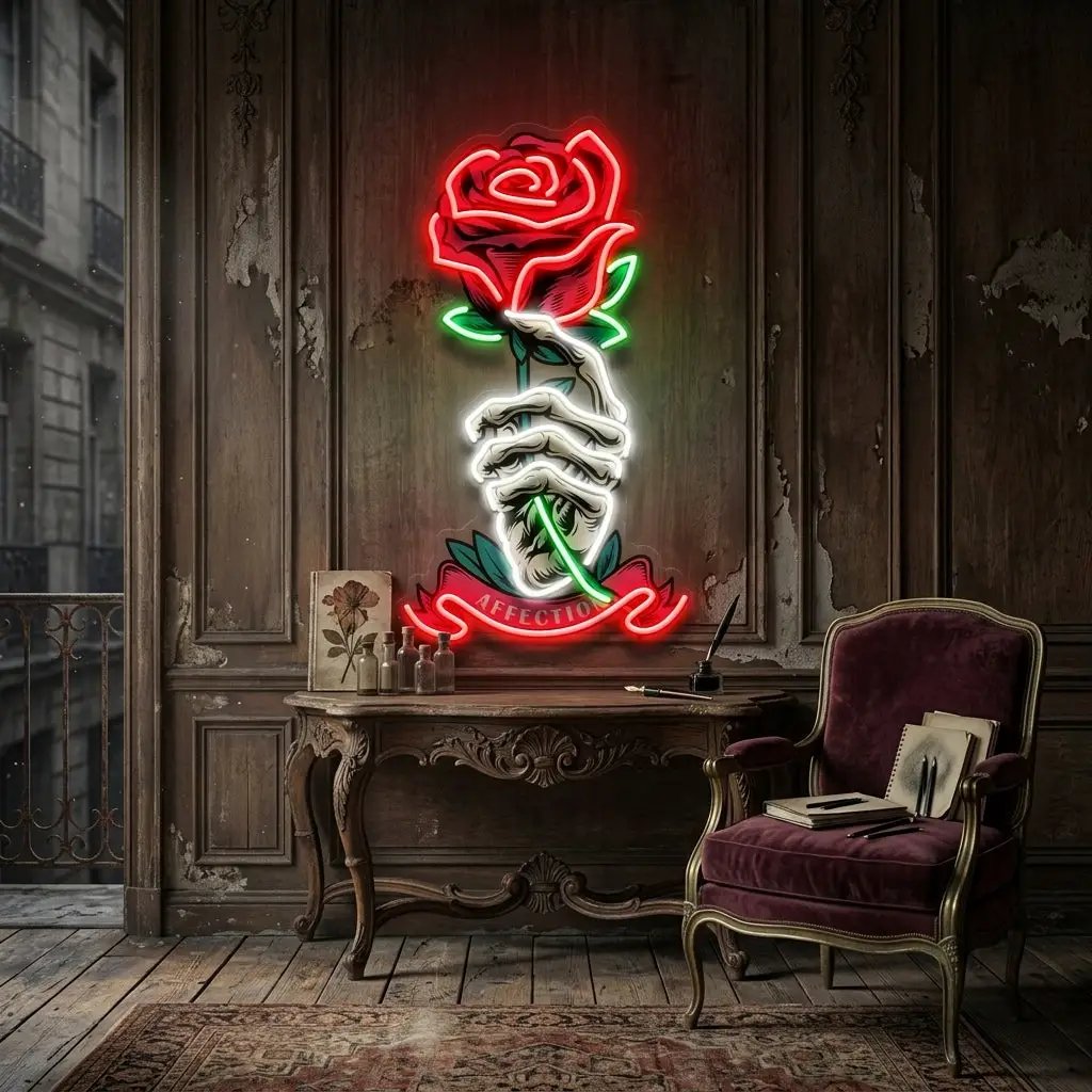 Skeleton Hand Sose LED Neon Sign Light Pop Art