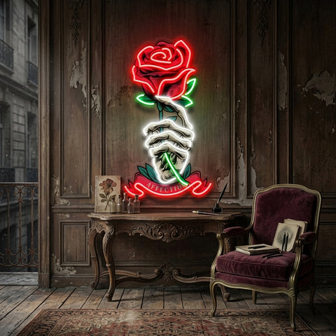 Skeleton Hand Sose LED Neon Sign Light Pop Art