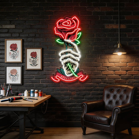 Skeleton Hand Sose LED Neon Sign Light Pop Art