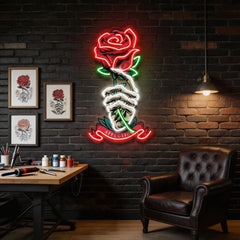 Skeleton Hand Sose LED Neon Sign Light Pop Art