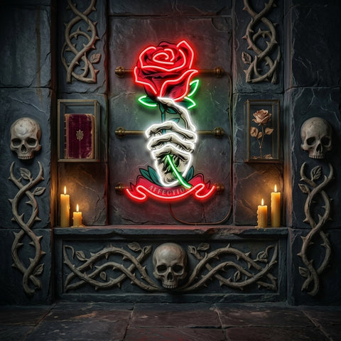 Skeleton Hand Sose LED Neon Sign Light Pop Art