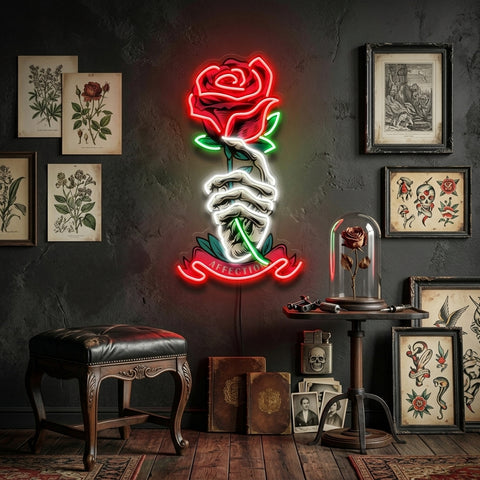 Skeleton Hand Sose LED Neon Sign Light Pop Art