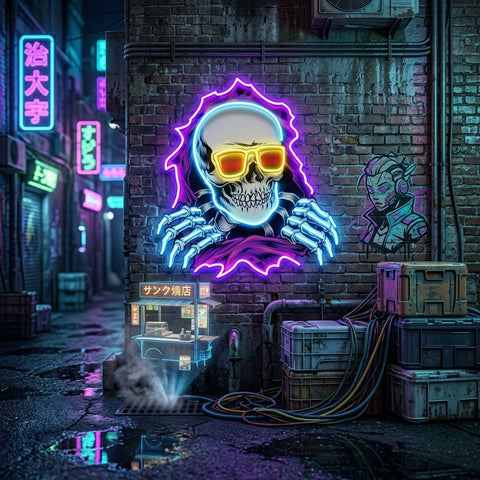 Skull Hole LED Neon Sign Light Pop Art