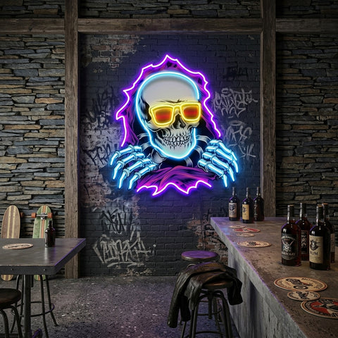 Skull Hole LED Neon Sign Light Pop Art