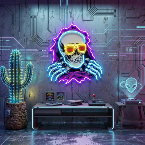 Skull Hole LED Neon Sign Light Pop Art