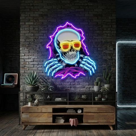 Skull Hole LED Neon Sign Light Pop Art