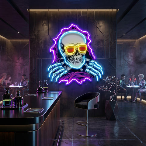 Skull Hole LED Neon Sign Light Pop Art