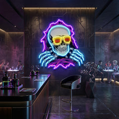 Skull Hole LED Neon Sign Light Pop Art