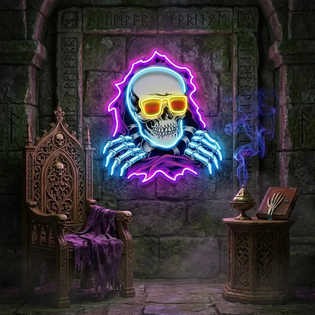Skull Hole LED Neon Sign Light Pop Art