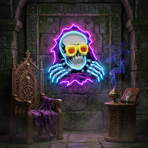 Skull Hole LED Neon Sign Light Pop Art