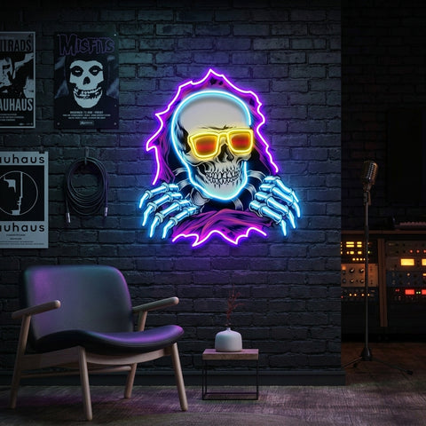 Skull Hole LED Neon Sign Light Pop Art
