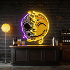 Smile Emoji Skull LED Neon Sign Light Pop Art