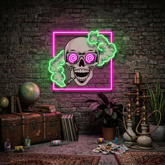 Smoking High Skull LED Neon Sign Light Pop Art