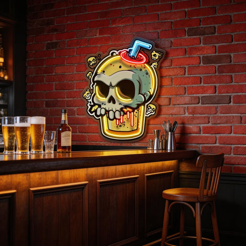 Smoothies Skull LED Neon Sign Light Pop Art
