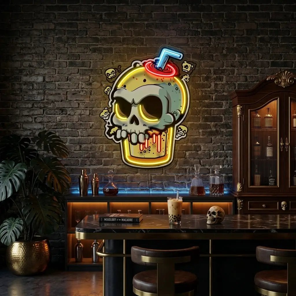 Smoothies Skull LED Neon Sign Light Pop Art