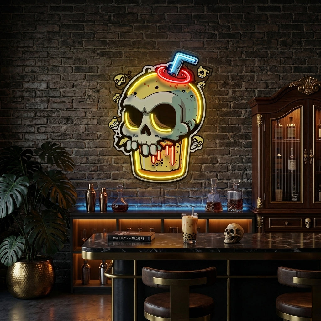 Smoothies Skull LED Neon Sign Light Pop Art