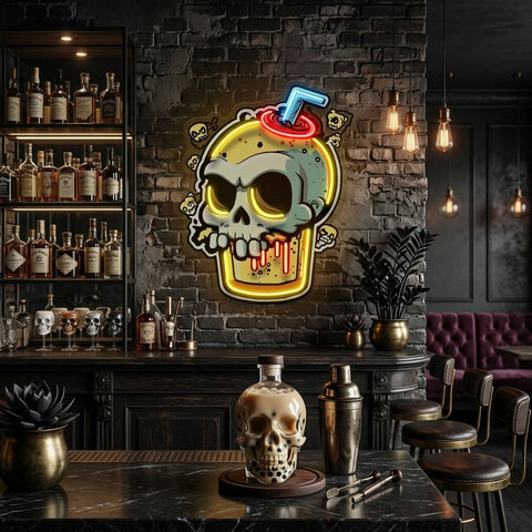 Smoothies Skull LED Neon Sign Light Pop Art