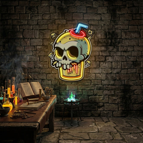 Smoothies Skull LED Neon Sign Light Pop Art