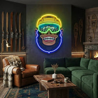 Snowboarder Monkey LED Neon Sign Light Pop Art