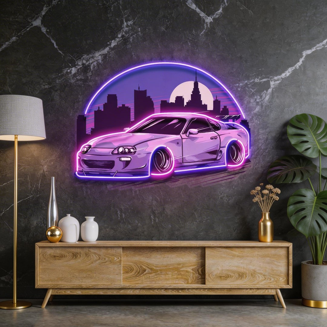 Sport car Supra Mk4 Midnight LED Neon Sign Light Pop Art