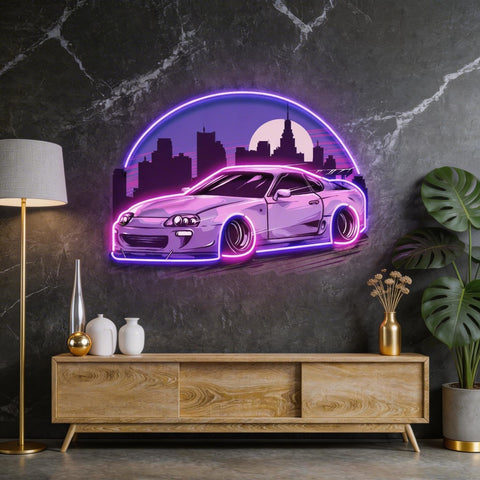 Sport car Supra Mk4 Midnight LED Neon Sign Light Pop Art