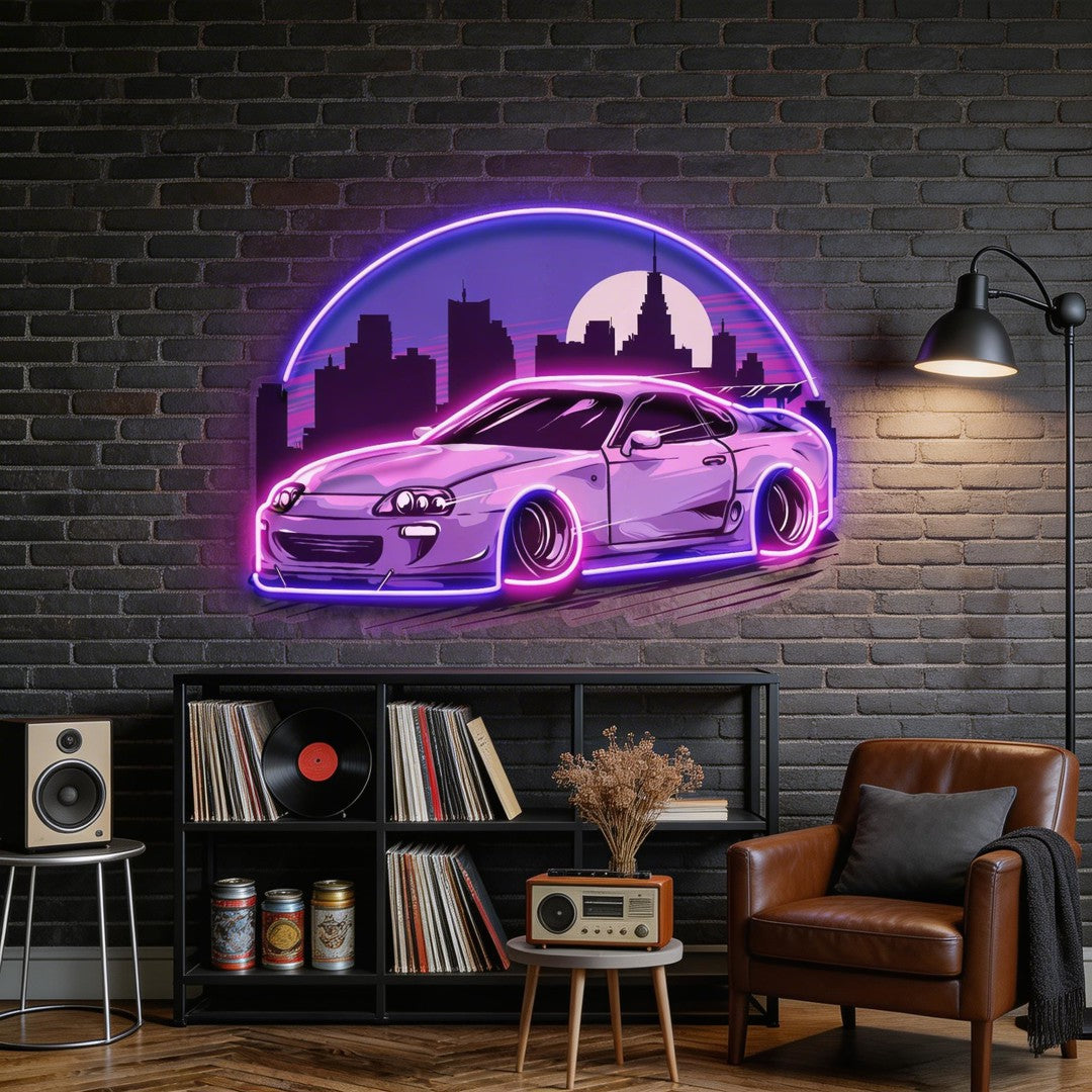 Sport car Supra Mk4 Midnight LED Neon Sign Light Pop Art