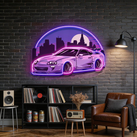 Sport car Supra Mk4 Midnight LED Neon Sign Light Pop Art