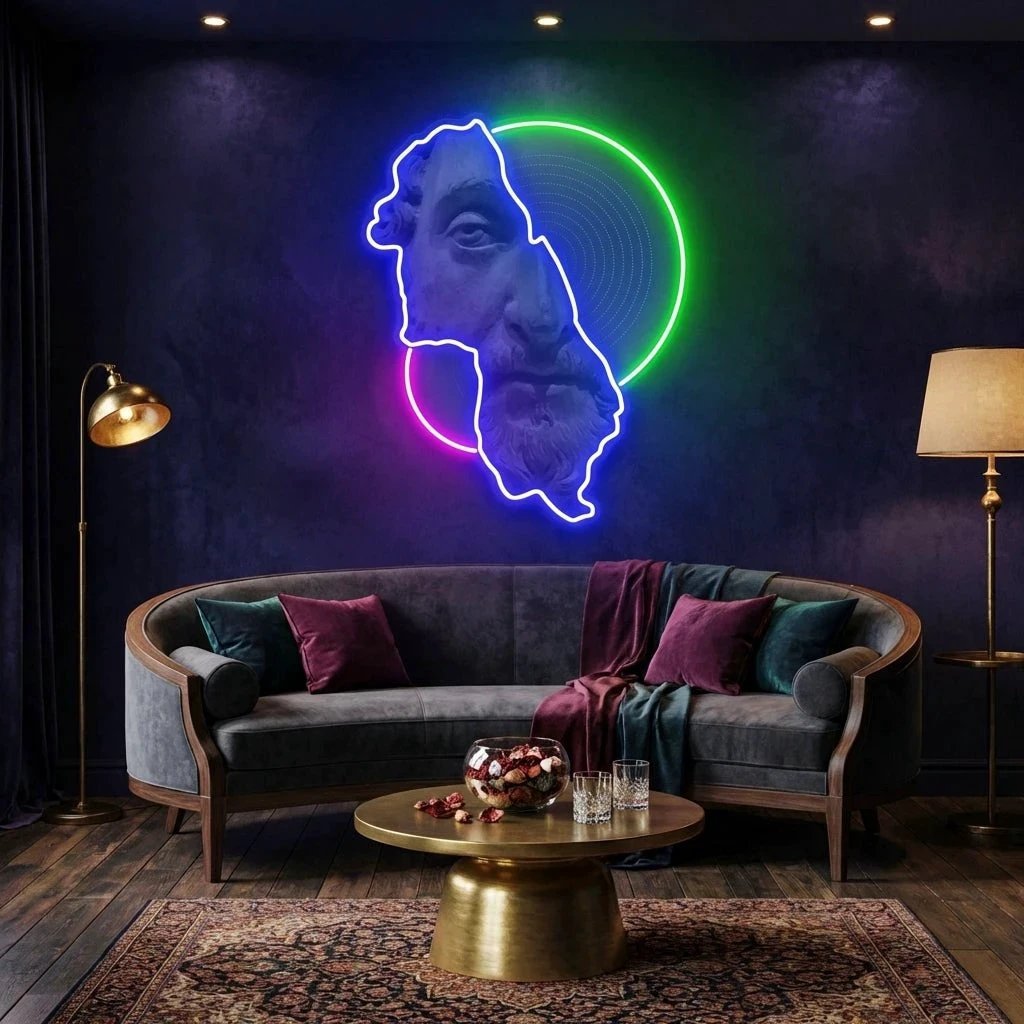 Statue man Neon Artwork Led Neon Sign Light