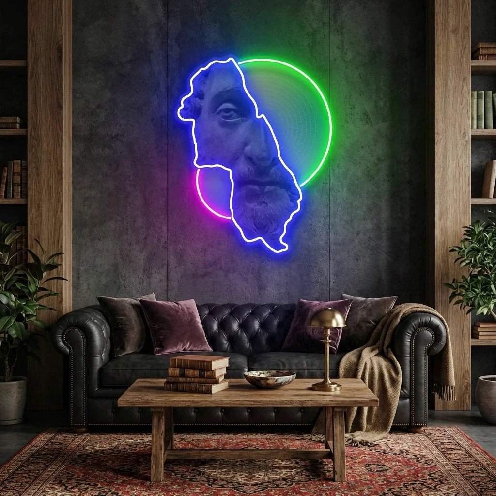 Statue man Neon Artwork Led Neon Sign Light