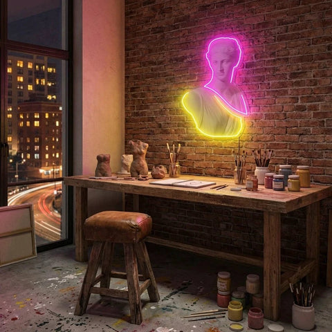 Statue of Woman Neon Artwork Led Neon Sign Light