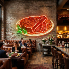 Steak Beef Steak LED Neon Sign Light Pop Art