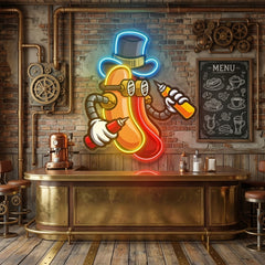 Steampunk Hotdog LED Neon Sign Light Pop Art