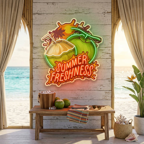 Summer Freshness Coconut LED Neon Sign Light Pop Art
