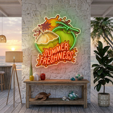 Summer Freshness Coconut LED Neon Sign Light Pop Art