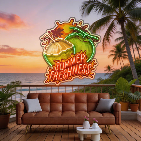 Summer Freshness Coconut LED Neon Sign Light Pop Art