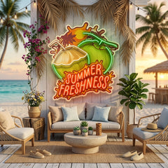 Summer Freshness Coconut LED Neon Sign Light Pop Art