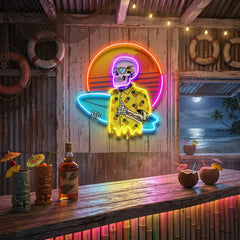 Summer Skull Vibe LED Neon Sign Light Pop Art