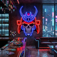 Sumurai Skullcap LED Neon Sign Light Pop Art