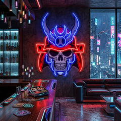 Sumurai Skullcap LED Neon Sign Light Pop Art