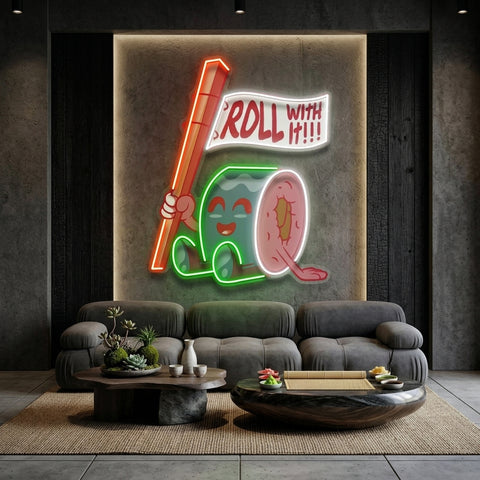 Sushi Roll Seated LED Neon Sign Light Pop Art