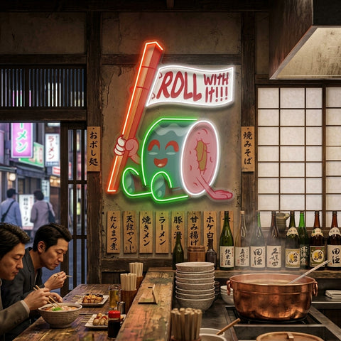 Sushi Roll Seated LED Neon Sign Light Pop Art