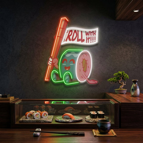 Sushi Roll Seated LED Neon Sign Light Pop Art