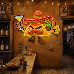 Taco Thumb Up LED Neon Sign Light Pop Art