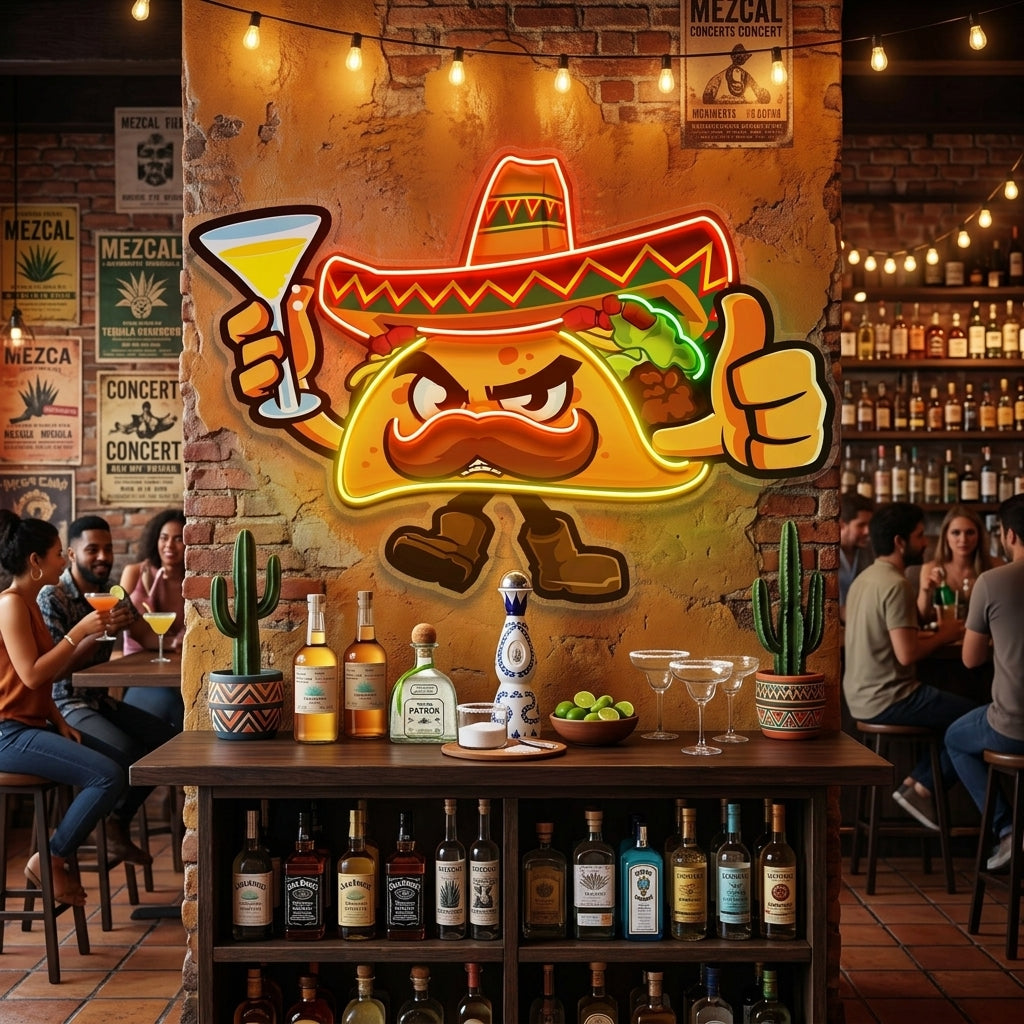 Taco Thumb Up LED Neon Sign Light Pop Art