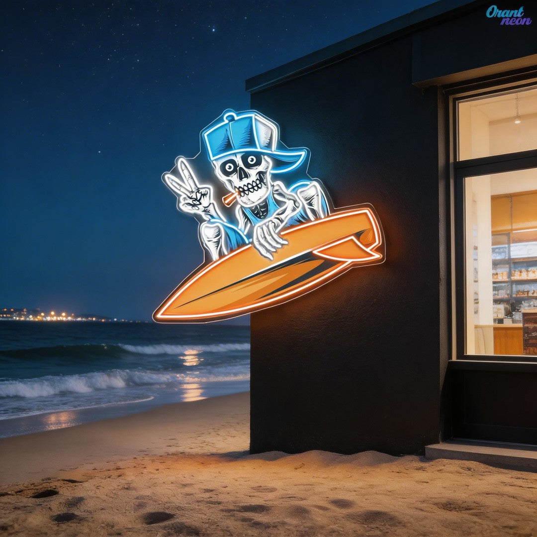 Ghost Ship Glow: Skull & Boat Neon Sign Light Artwork