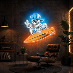 Ghost Ship Glow: Skull & Boat Neon Sign Light Artwork
